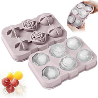 Silicone Ice Cube Tray Set for Whiskey and Cocktails - 6-Sphere and 6-Cube Molds