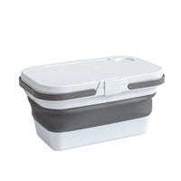 Foldable Picnic Basket with Lid, 16L Collapsible Storage Bin for Outdoor Camping & Car