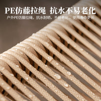 MoJia Outdoor Folding Lounge Chair Balcony Table and Chair Set Rattan Leisure Lunch Break Bed Courtyard Lazy Rest Chair