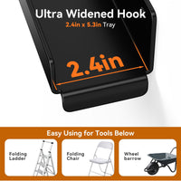 Heavy-Duty Steel Wall Mount Ladder Storage Hooks for Garage, A-Frame Ladders, Folding Chairs, and Outdoor Carts