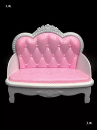 Dollhouse Miniature European Style Sofa and Chaise Lounge Set for Living Room Decor
