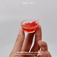 Miniature Luminous Fruit Dessert Bowls Play Food Set for Kids