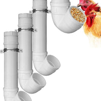 Automatic PVC Pipe Chicken Feeder System with Anti-Rat Hanging Cover for Poultry Coops