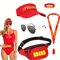 Lifeguard Costume Accessory Set for Adults - Beach Pool Halloween Cosplay Party