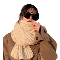 Korean Style Solid Color Knitted Scarf for Women, Warm and Fashionable