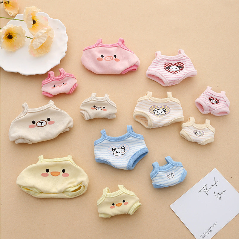 Doll Clothes for 10cm/20cm Cotton Dolls, Cute Romper Jumpsuit Outfit