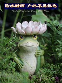 Frog Garden Decor Statue with Bird Feeder for Patio Yard Balcony Outdoor Landscape