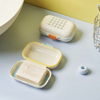 Portable Travel Soap Dish with Lid and Drain for Bathroom and Dorms