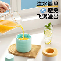 Cylindrical Silicone Ice Cube Mold with Lid for Freezer, Quick Release Ice Maker Cup