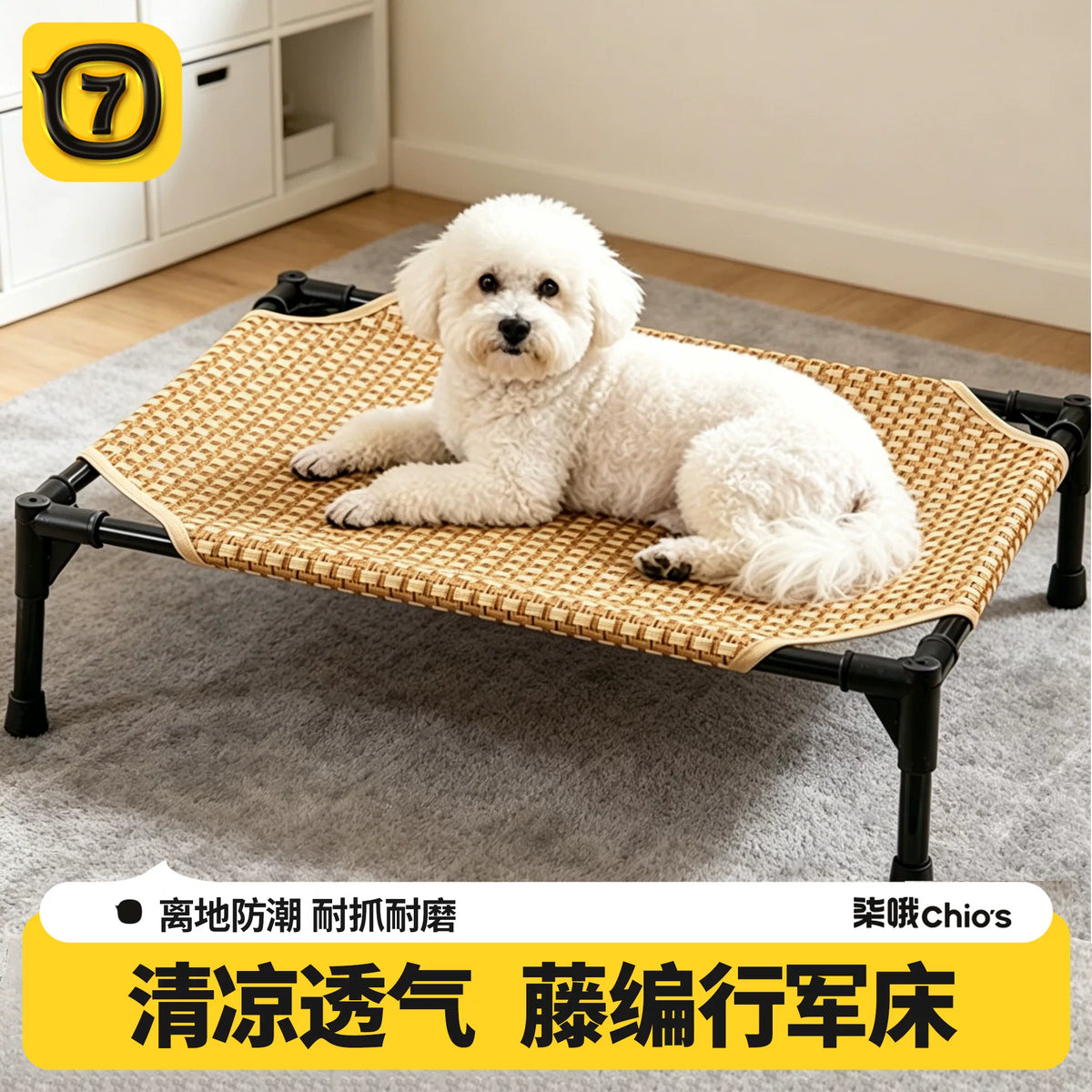Elevated Pet Cooling Bed for Small to Medium Dogs & Cats, Washable Indoor/Outdoor Pet Cot