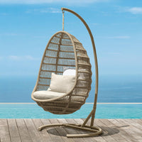 Outdoor Wicker Rattan Hanging Basket Swing Chair for Patio Garden Balcony