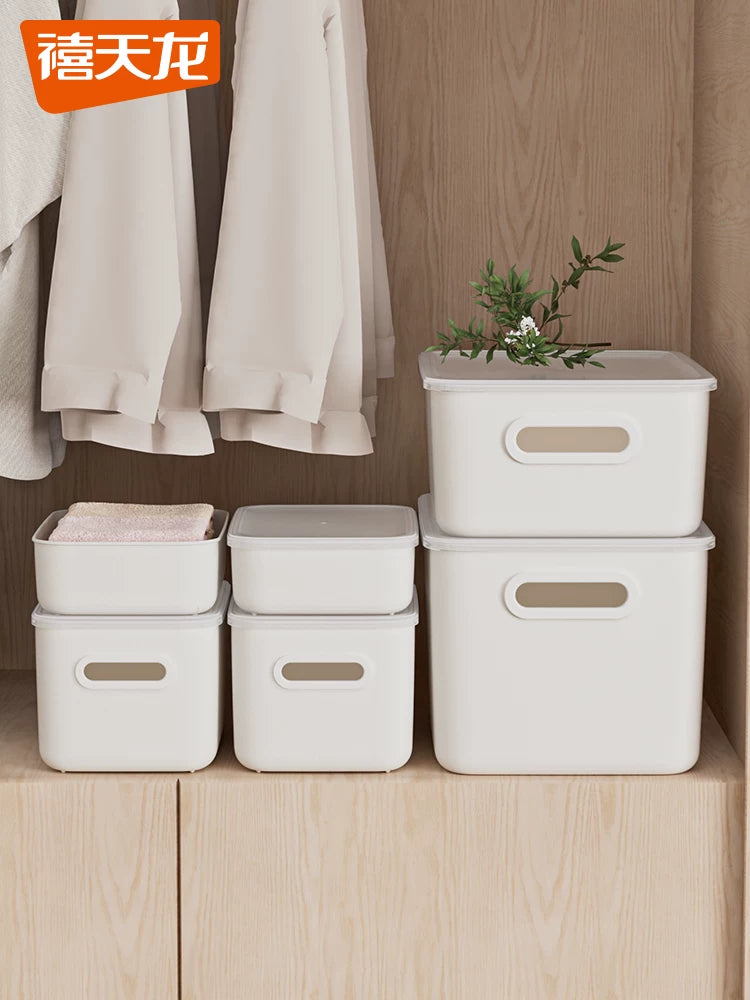 Desktop Storage Box with Drawers, Rectangular Plastic Organizer for Cosmetics and Jewelry