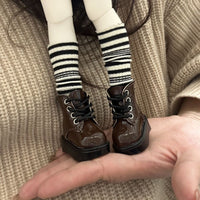 BJD Doll Patent Leather Lace-up Martin Boots for 1/6 Scale Dolls