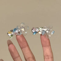 Mini Zircon Flower Hair Clip Elegant Side Clip Duckbill Clip