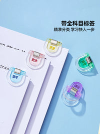 Mao Taizi Transparent Document Clips for Students, Assorted Colors, Paper Organizer, Cute Triangle Clips