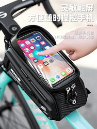 Bicycle Top Tube Bag with Touchscreen Phone Holder for Road and Mountain Bikes