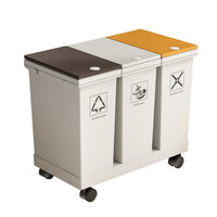 Maibaolong Dual Compartment Pedal Kitchen Waste Bin with Lid, Large Capacity for Dry and Wet Waste Separation