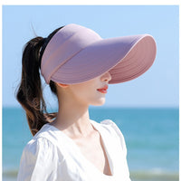 Women's Wide Brim Sun Visor Hat UV Protection Quick Dry Empty Top for Outdoor Cycling