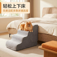 Foldable Pet Stairs for Small to Medium Dogs - Washable Sponge Non-Slip Dog Ramp for Sofa and Bed