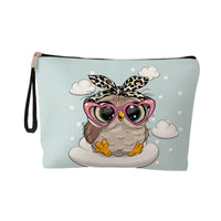 Double-Sided Print Waterproof Cosmetic Bag Travel Toiletry Organizer for Data Cables and Makeup
