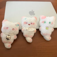 Cute Fox Plush Keychain with Squeaker - Cartoon Animal Bag Charm