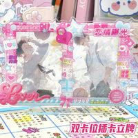 Acrylic Photo Frame for K-Pop Idol Photocards, 3-inch Double Card Slot Display Stand