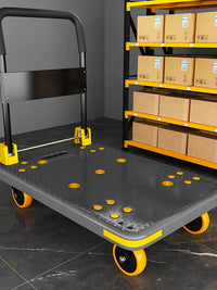 Rongde Heavy-Duty Foldable Platform Cart with Silent Rubber Wheels for Commercial and Home Use