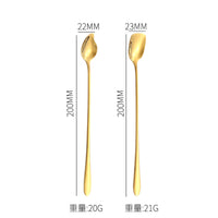 304 Stainless Steel Mango Spoon Long Handle Ice Cream Coffee Stirring Spoon