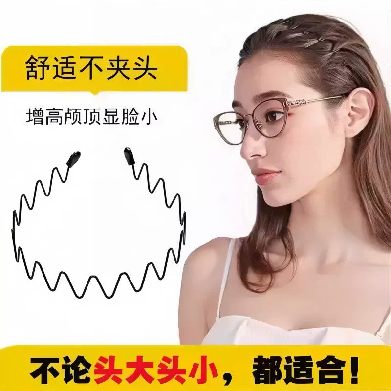 Unisex Wavy Invisible Hairband for Sports and Styling