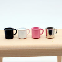 Dollhouse Miniature Alloy Coffee Cups - Set of 4