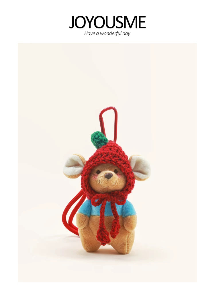 JOYOUSME Plush Bean Doll Keychain for Backpacks and Bags