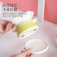 Ceramic Flower Pet Bowl Elevated Slow Feeder for Cats and Dogs Anti-Vomit Anti-Choke