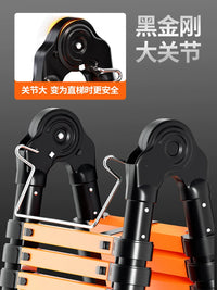 Magnesium Alloy Telescoping A-Frame Ladder, Foldable Carbon Steel & Stainless Steel Thickened Portable Engineering Lift Ladder