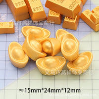 Miniature Gold Bar Ingot Apple Treasure Chest for Dollhouse Decoration