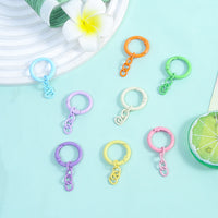 Colorful Enamel 4-Link Chain Spring Clasp Keychain Connector Rings for DIY Crafts