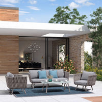 Outdoor Patio Wicker Sofa Set for Balcony Villa Garden Furniture - Single and Double Seater Rattan Combination