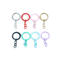 Colorful Enamel 4-Link Chain Spring Clasp Keychain Connector Rings for DIY Crafts