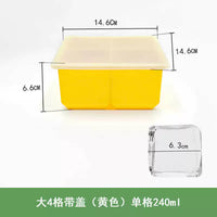Large 4-Cavity Silicone Ice Cube Tray with Lid for Whiskey and Cocktails, Food-Grade Platinum Silicone Square Mold
