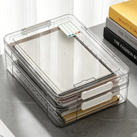 Acrylic Document Storage Box for Household Certificates and Files, Stackable Dustproof Organizer