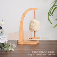 Bamboo Yarn Holder with Bear Base, Wooden Rotating Magnetic Yarn Spool Stand for Handicraft Knitting