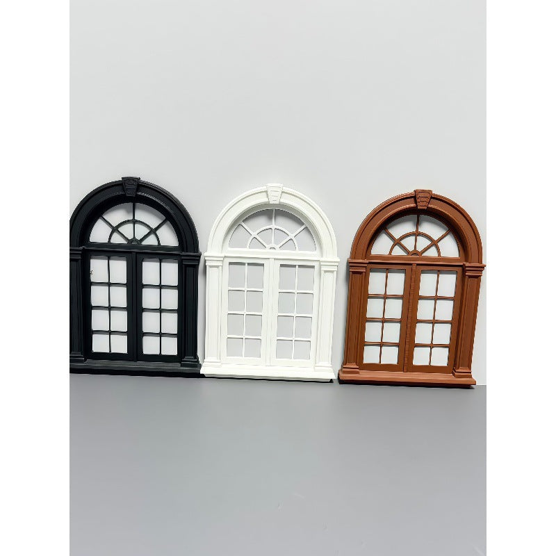 Miniature Dollhouse European Retro Hollow Arch Window Micro Landscape Ornament