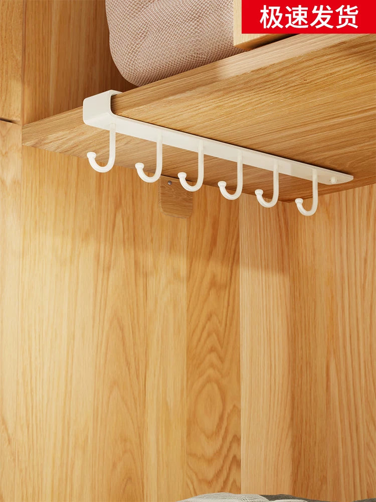 Over-the-Door 6-Hook Organizer for Hats, Bags, and Coats - No-Drill Wardrobe Storage Rack