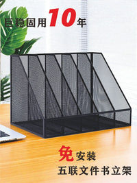 Metal Mesh Desk File Organizer with Pen Holder, Multi-tier Document Sorter for Office and Home