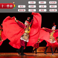Children's Ancient Chinese Soldier Mulan General Performance Costume with Red Cape