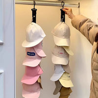 Door Back Hat Organizer Rack with 8 Clips for Baseball Caps