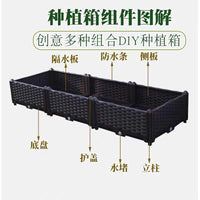 Large Outdoor Rectangular Planter Box for Vegetables and Flowers, Balcony Garden Grow Container