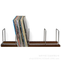 Solid Wood Retro Vinyl Record and CD Display Stand
