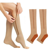 Zip Sox Open Toe Compression Socks for Varicose Veins & Sports Recovery