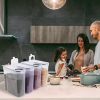 Airtight Food Storage Container for Grains and Dry Goods, PP Plastic Kitchen Organizer