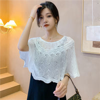 Summer Ice Silk Knit Hollow Shawl Sun Protection Arm Sleeves Thin Breathable Neck Cover